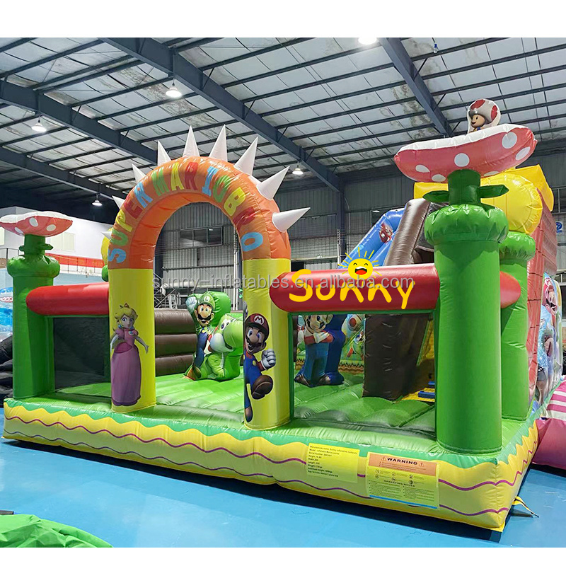 commercial super mario inflatable water slide mario bounce with slide mario brother inflatable castle