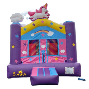 Commercial unicorn bounce house 13x13 inflatable bounce house combo