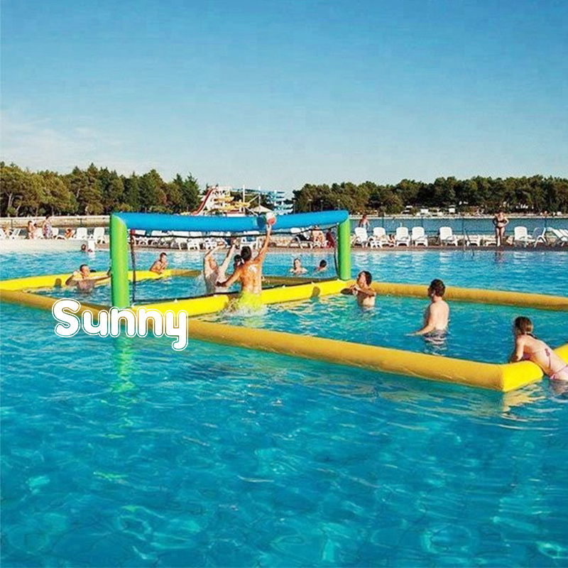 custom inflatable volleyball court water play inflatable beach volleyball court rental