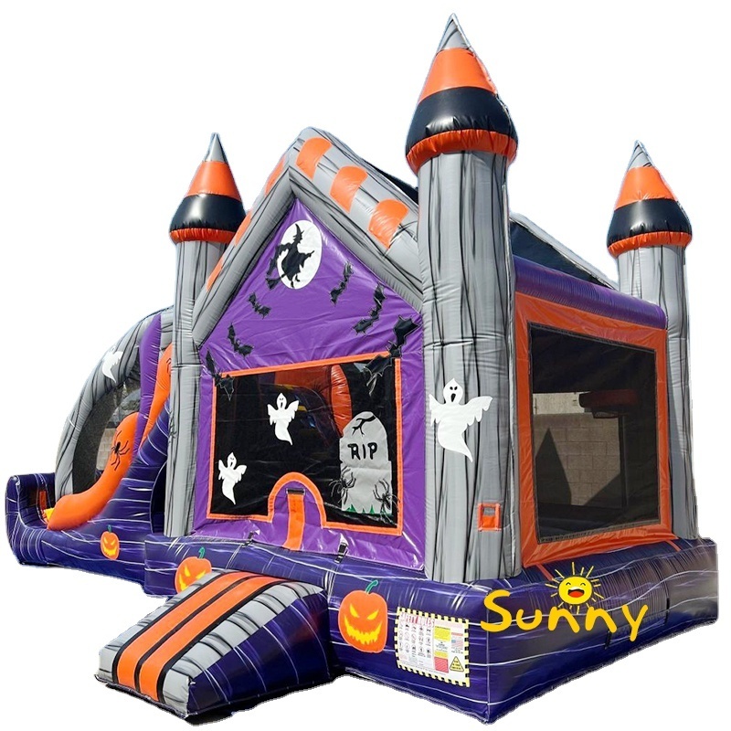 Outdoor halloween inflatable haunted bounce house inflatable jumping bouncy castle inflatable bouncer for kids