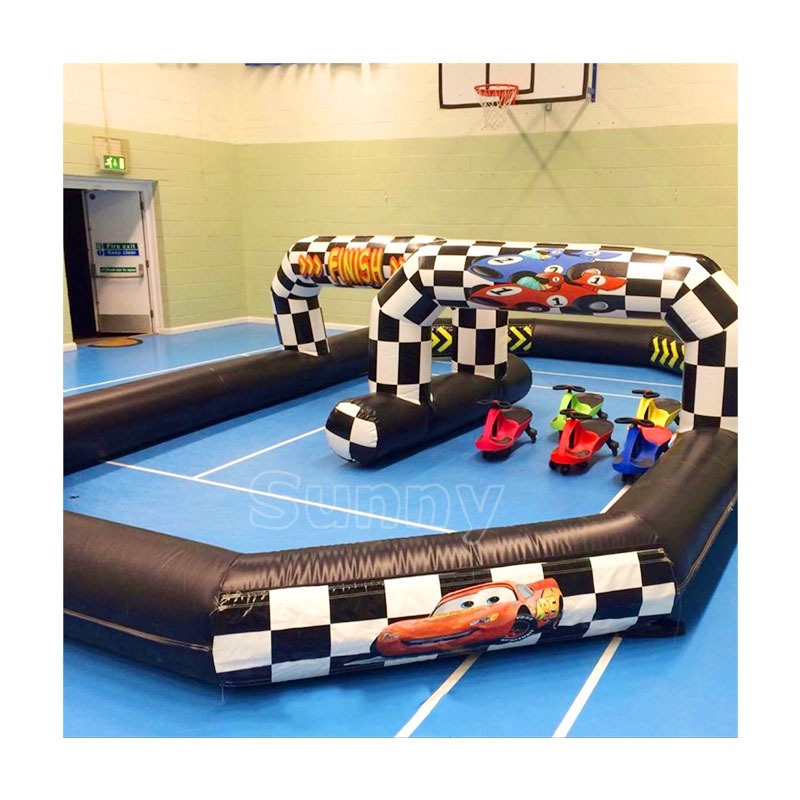 Hot sale best selling PVC manufacturer supply kids inflatable race track for bumper cars fence