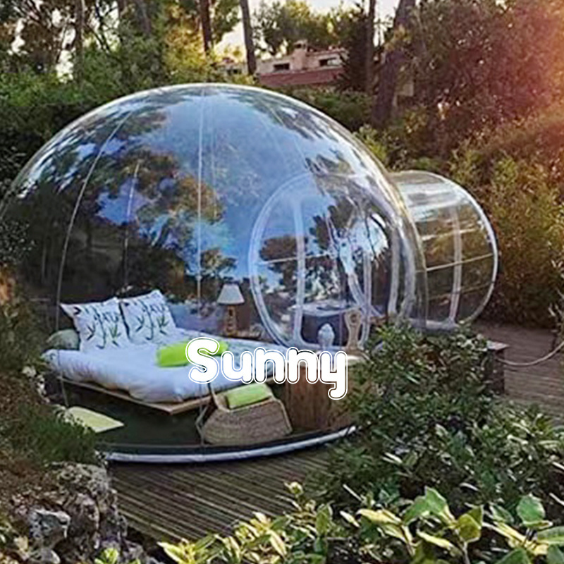 Hot selling hotel use single tunnel inflatable clear dome tent Luxurious Inflatable Bubble Tent for Party Rental