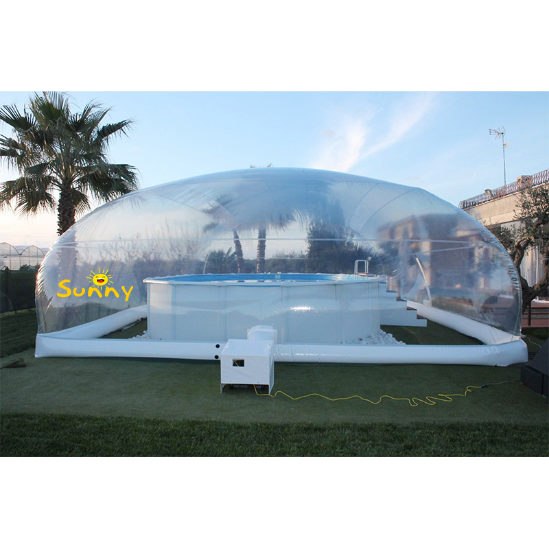 Outdoor Customized Dome Tent Transparent Bubble Inflatable Swimming Pool Cover for sale