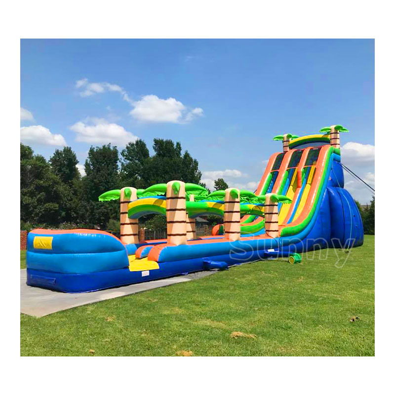 Long playground kids slides adult sliding bouncer pool toboggan gonflable inflatable water slide