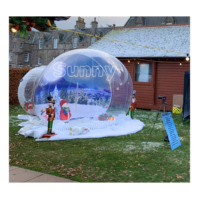 Giant Snow Globe Bubble Tent, Human Size Snow Globe big inflatable Christmas globe With Snowman