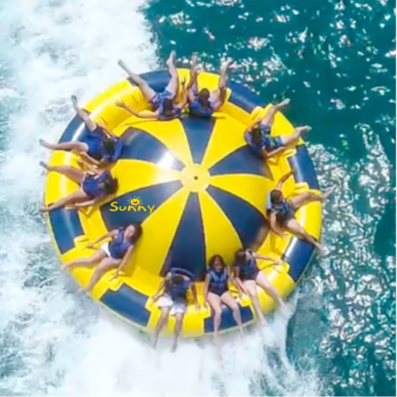 Inflatable Water Rotating Disco Boat Inflatable Spinning UFO Towable Tube