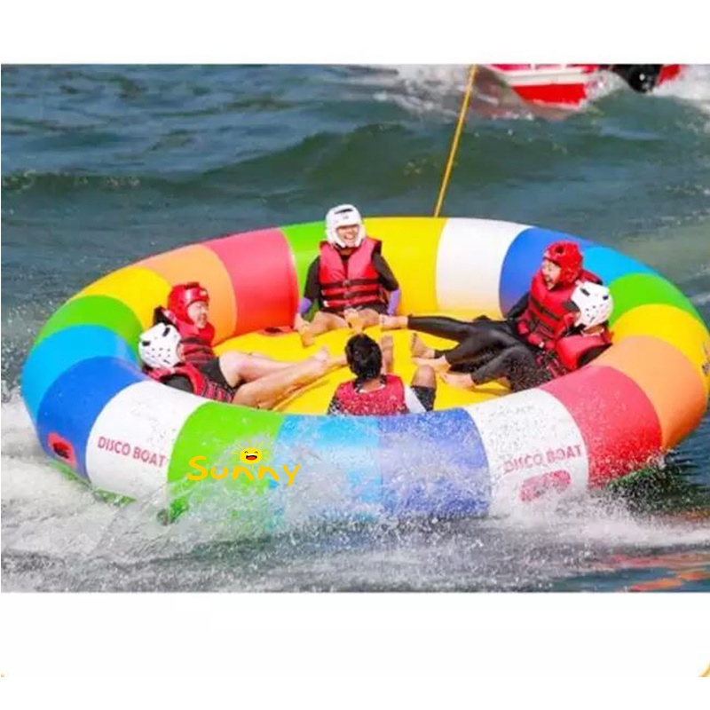 Inflatable Water Rotating Disco Boat Inflatable Spinning UFO Towable Tube