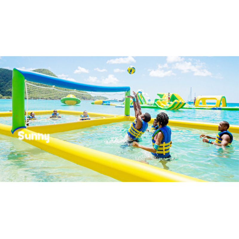 custom inflatable volleyball court water play inflatable beach volleyball court rental