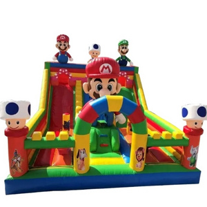 commercial super mario inflatable water slide mario bounce with slide mario brother inflatable castle