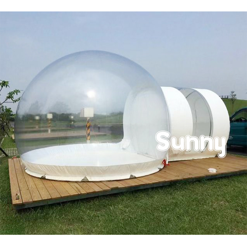 Hot selling hotel use single tunnel inflatable clear dome tent Luxurious Inflatable Bubble Tent for Party Rental