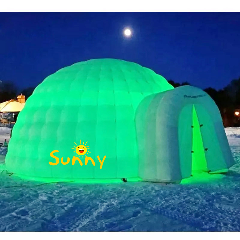 LED Wedding Igloo Dome Tent white winter Inflatable half dome event tent igloo for kids