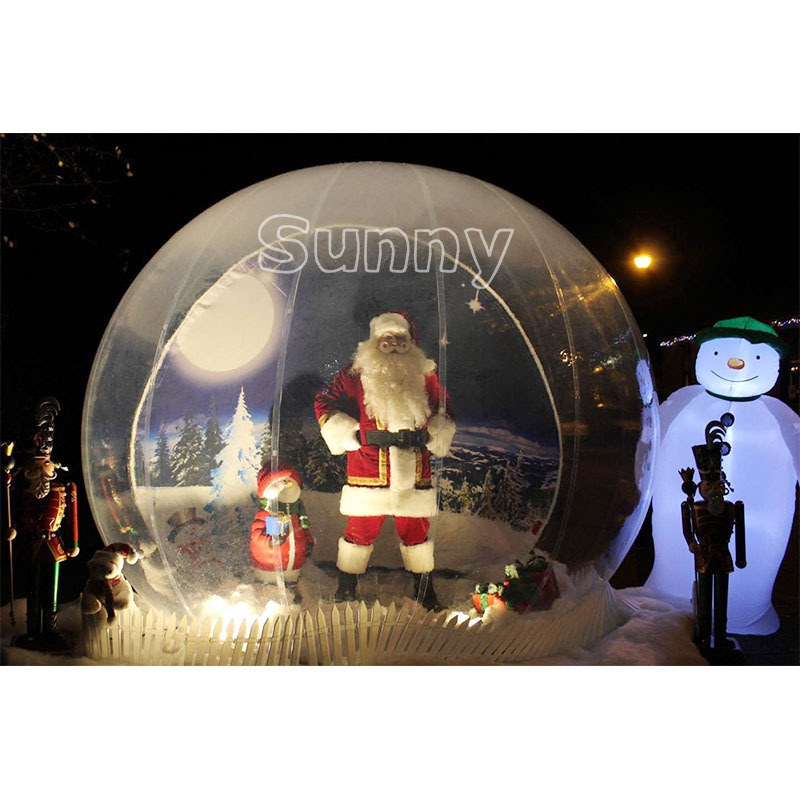 Giant Snow Globe Bubble Tent, Human Size Snow Globe big inflatable Christmas globe With Snowman