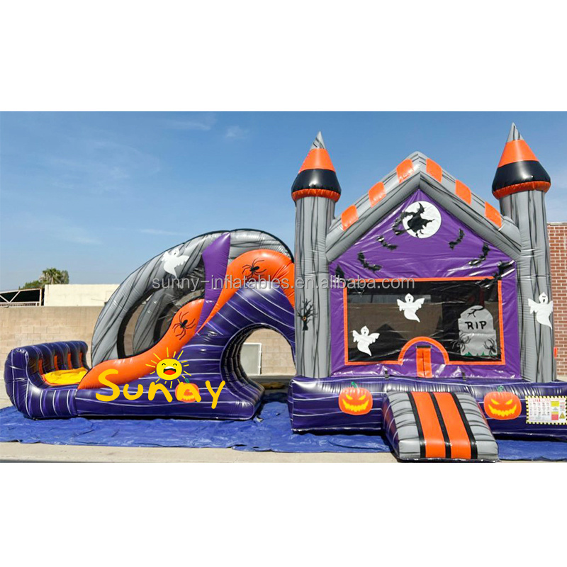 Outdoor halloween inflatable haunted bounce house inflatable jumping bouncy castle inflatable bouncer for kids