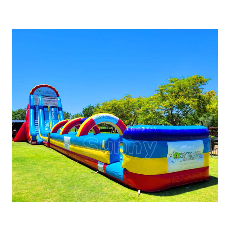 Long playground kids slides adult sliding bouncer pool toboggan gonflable inflatable water slide