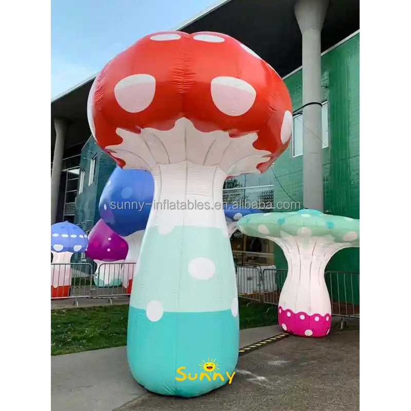 Custom Mushroom Shape Inflatable Lighthouse Standing Inflatable Pvc Cartoon Charging Lamp for Display Decoration