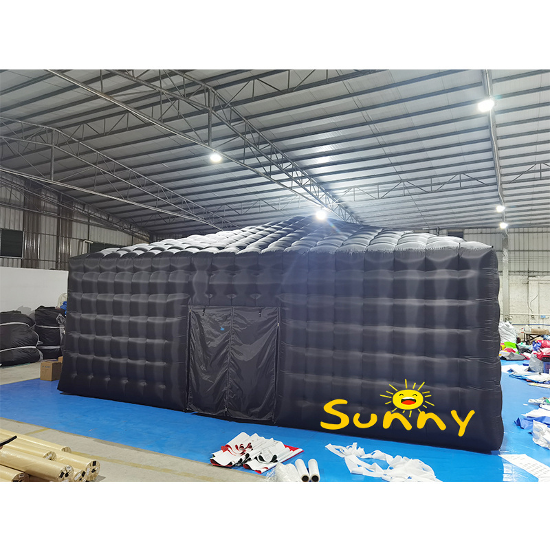 Back inflatable house tent for outdoor events Activities Nightclub Pub Tent Wedding Party Event Cube Marquee Rental