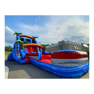 Long playground kids slides adult sliding bouncer pool toboggan gonflable inflatable water slide