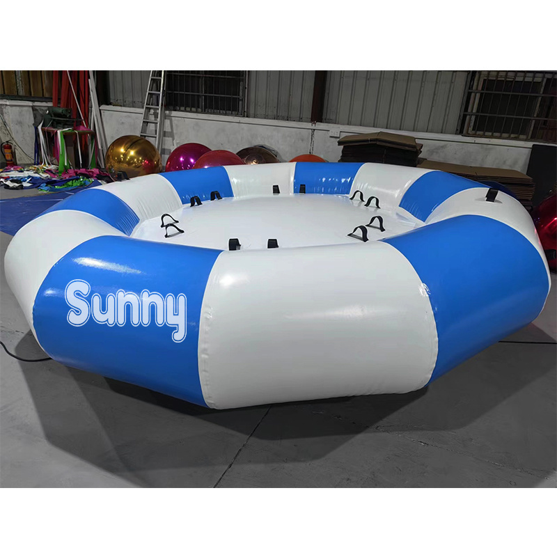 Crazy Inflatable Water UFO Towable Inflatable Disco Boat Inflatable Spinning UFO Disco Boat Towable Tube for Water Games