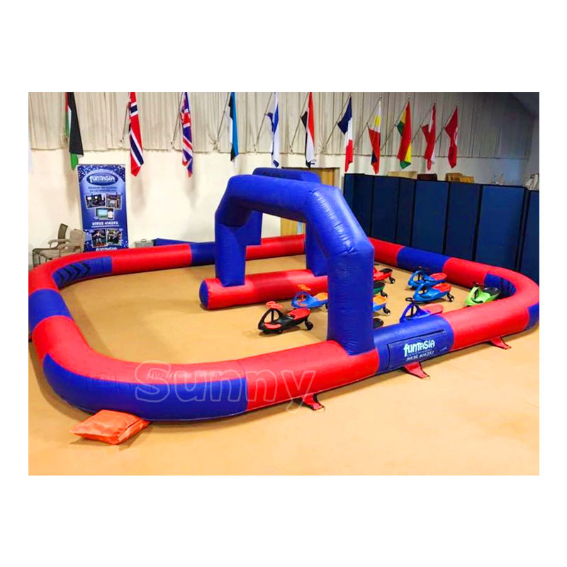 Hot sale best selling PVC manufacturer supply kids inflatable race track for bumper cars fence