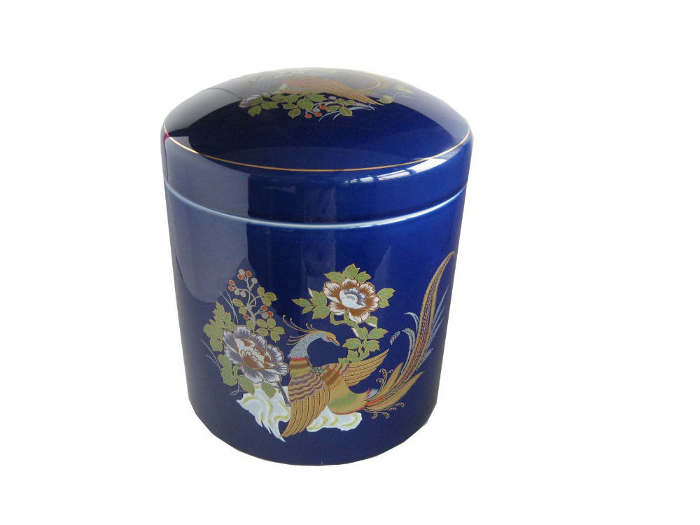 Japanese Style Ash Vases Blue Ceramic Urn