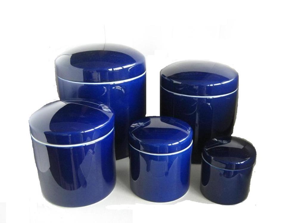 Japanese Style Ash Vases Blue Ceramic Urn