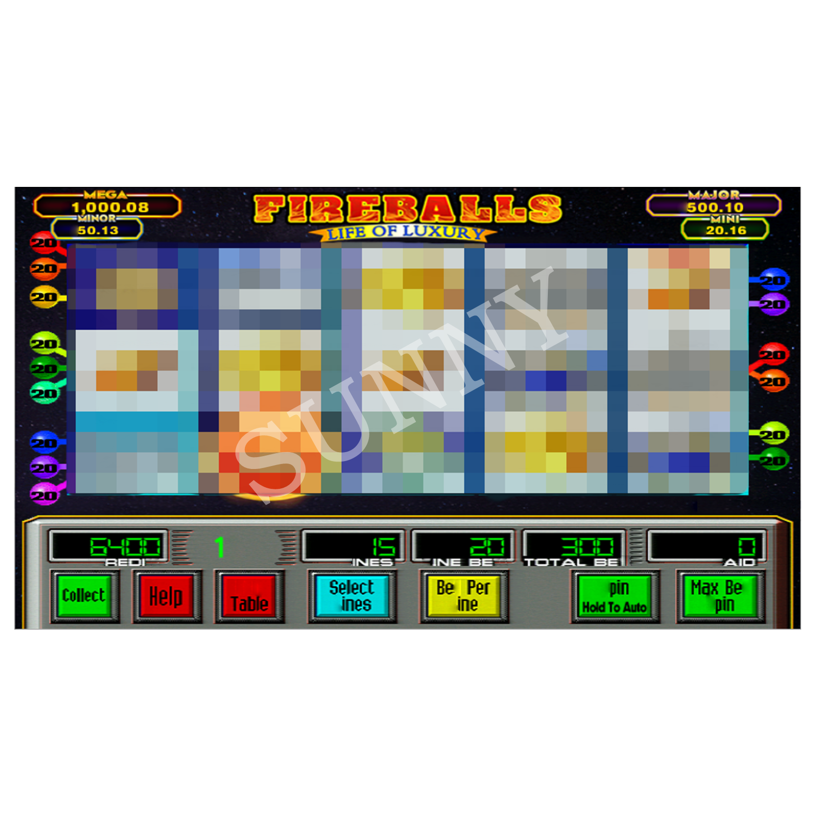 SunnyGames FireBall Life of Luxury game board game software juegos placa Taiwan borden IGS for skill game machines