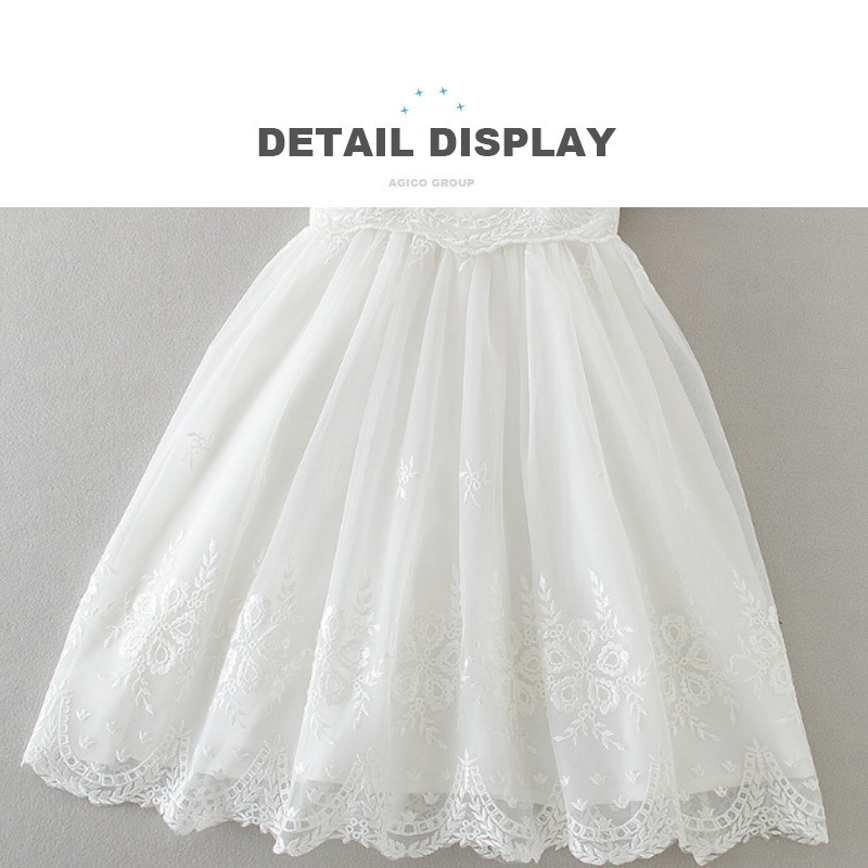 Baby Girl Lengthened Christening Gown Baptism Bautizo Dress Lace Casual White Short SUNNY Summer Robe Floral 5000 Spring Summer