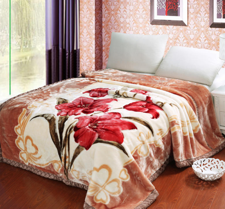 Sunny Textile High-end Gift Silk Blanket Wedding Blanket Double-layer Thick Raschel Blanket