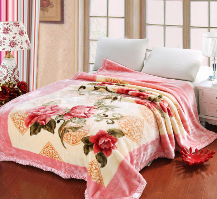 Sunny Textile High-end Gift Silk Blanket Wedding Blanket Double-layer Thick Raschel Blanket