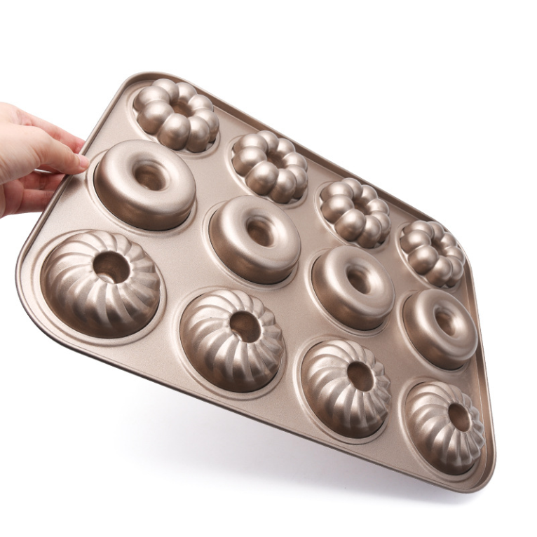 Home Cake tool 12 row doughnut Mold Muffin Paper Cup small cake Mold Cookie Nonstick Cake Mold Baking pan