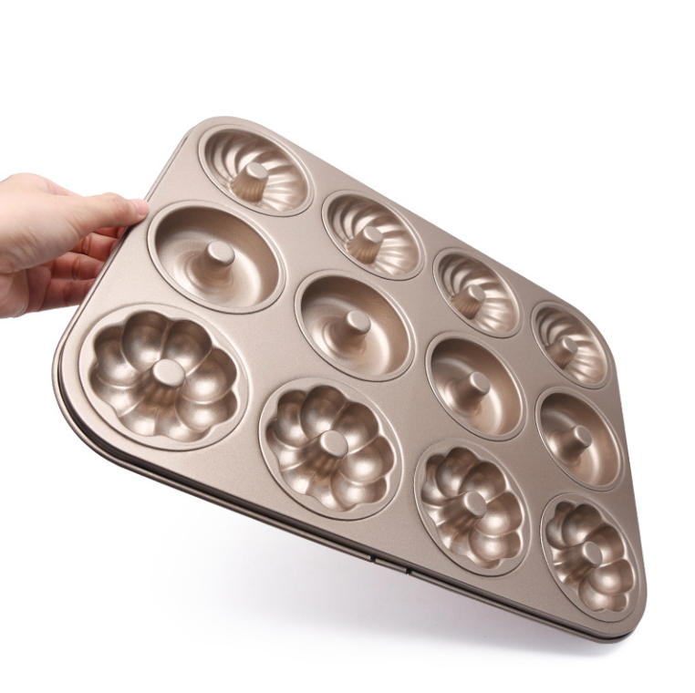 Home Cake tool 12 row doughnut Mold Muffin Paper Cup small cake Mold Cookie Nonstick Cake Mold Baking pan