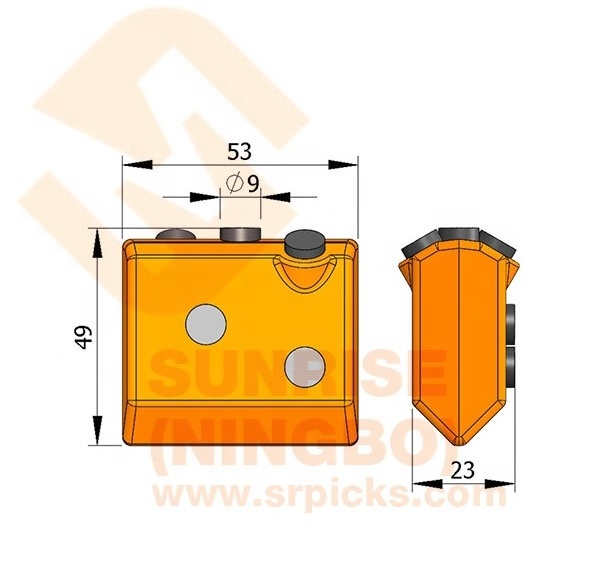 Auger drilling bucket weld on carbide welding block for diaphragm wall casing shoes