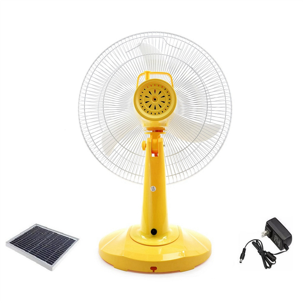 Outdoor 12 inch Solar powered DC table fan 12v 24v brushless DC motor 40w solar panel for gazebo  greenhouse & tool house