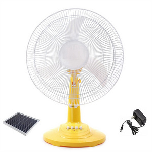 AC/DC Operation Metal Grill 12 Inches 3 Blades Rechargeable Home Solar Fans Rechargeable Electric Fan for home use