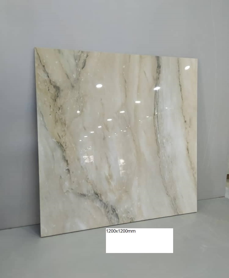 1200x1200MM Big Size Italian Design Elegant Full Polished Glazed White Marble Look Porcelain Floor Tile