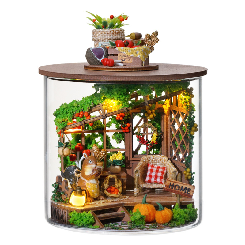 CuteBee New Style DIY Mini House Dream Bottle Series Magic Dollhouse with Various styles Use as Gifts Book Nook Kit