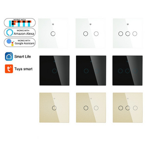 KLASS UK EU 1/2/3/4 Gang Tuya Alex google app control remote Smart Switch Light Alexa Voice Control 220v Touch Switch