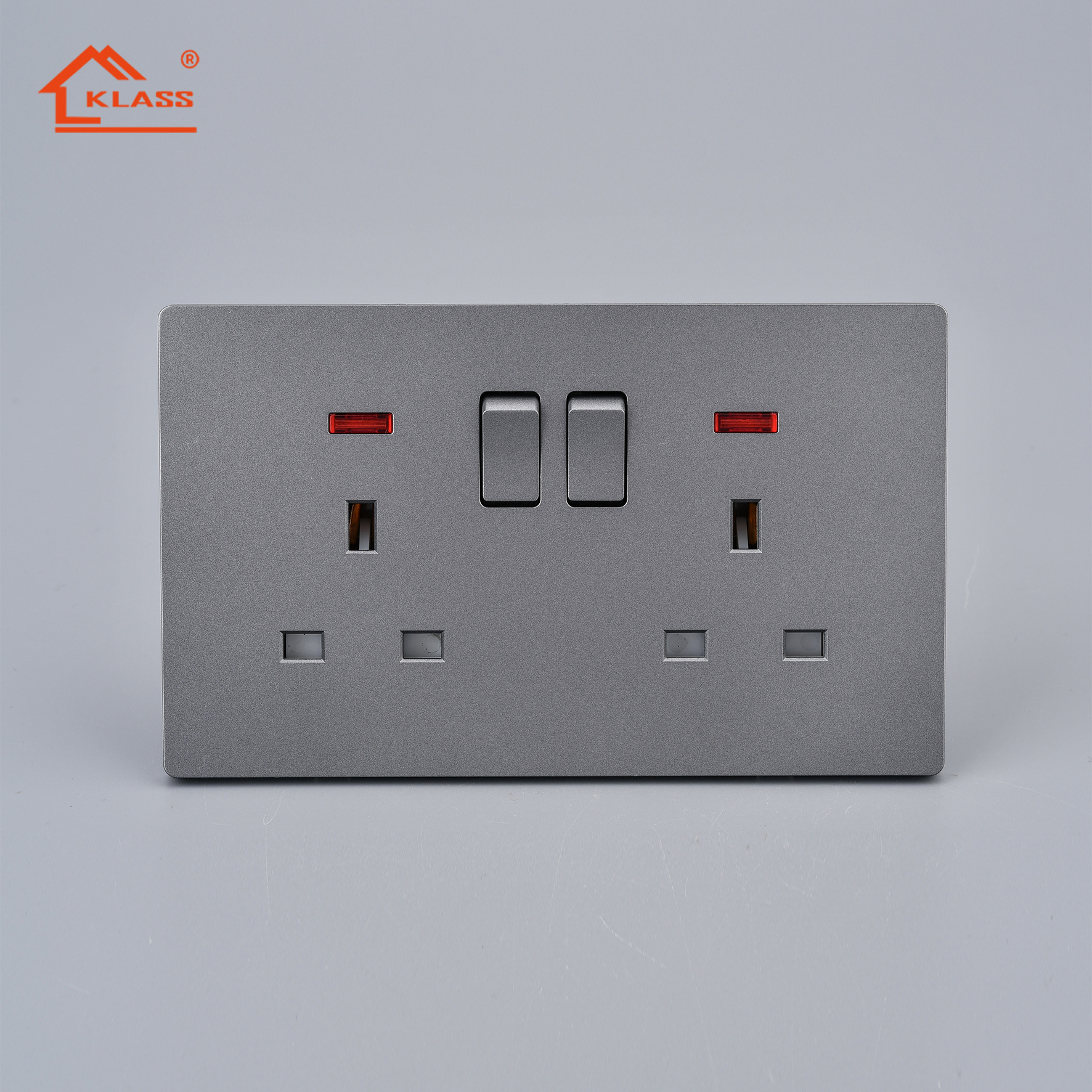 KLASS UK type brass toggle button singe two way stainless steel plate wall switch and socket