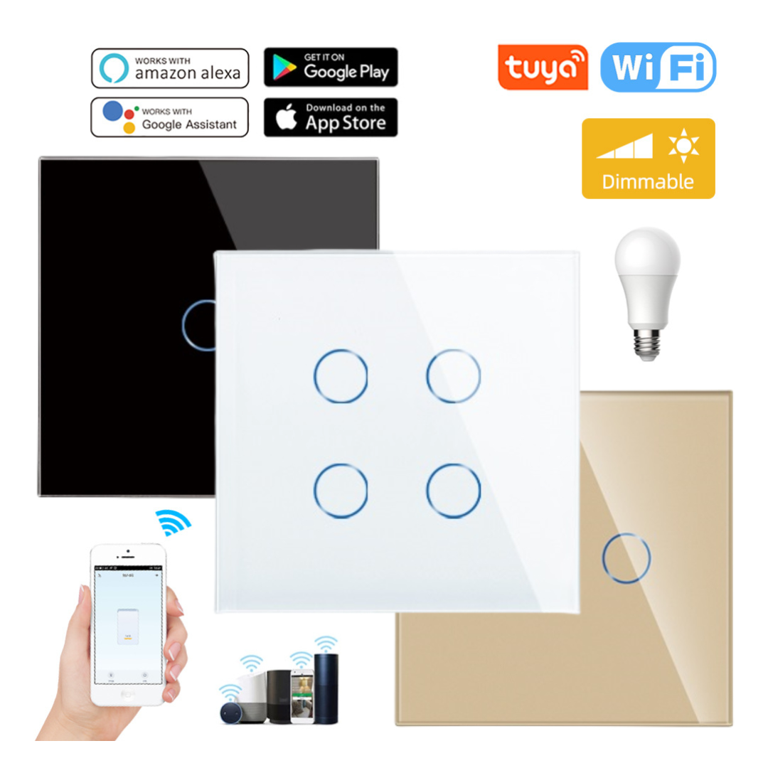 Factory Outlet NEW design Smart Life Home House 220V Smart Switch WiFi Wireless Remote LED Light tuya Wall Switch and Socket