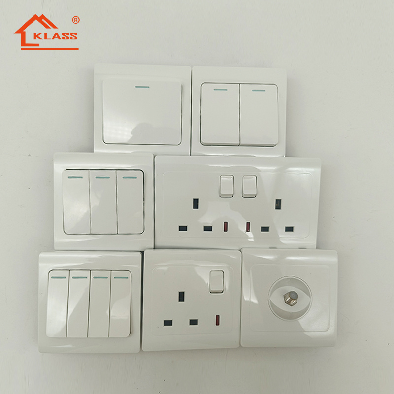 KLASS good quality ks22 series PC material Modern Electrical light switch wall switch European standard switches and sockets