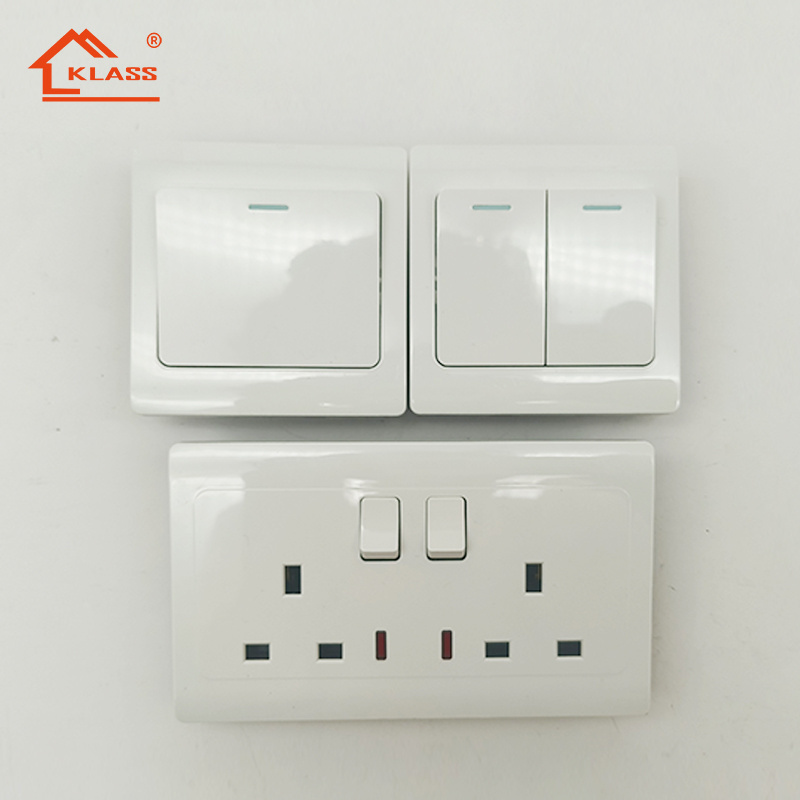 KLASS good quality ks22 series PC material Modern Electrical light switch wall switch European standard switches and sockets