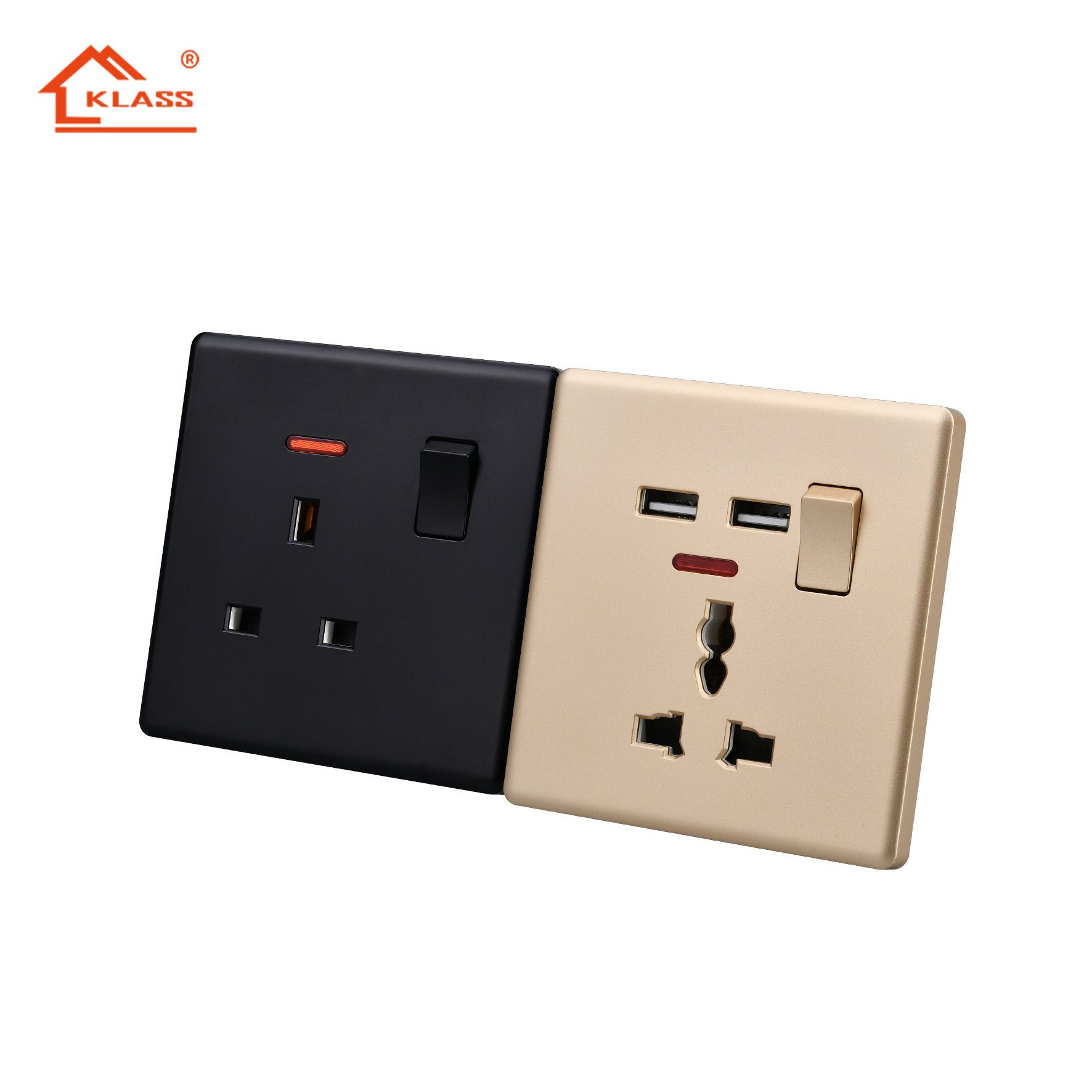 KLASS Light Switches 110v 250v Electrical UK Standard British Type Electric Power 1/2 Way 1/2/3/4 Gang Pc Wall Switch