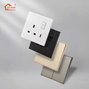 KLASS Hot Sell CE ISO Home lighting power electrical switch and socket small button flush type wall mounted 3 gang light wall sw