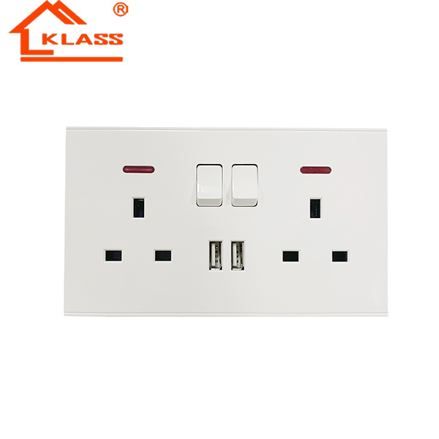 KLASS Hot Sell CE ISO Home lighting power electrical switch and socket small button flush type wall mounted 3 gang light wall sw