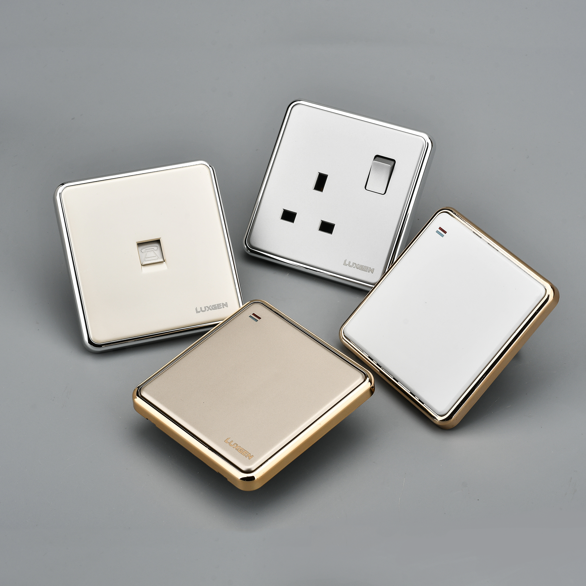 Uk Wall Light Switches and Sockets Modern Phnom Penh Premium Luxury Desighome Electrical 110v Wholesale Price High Quality White