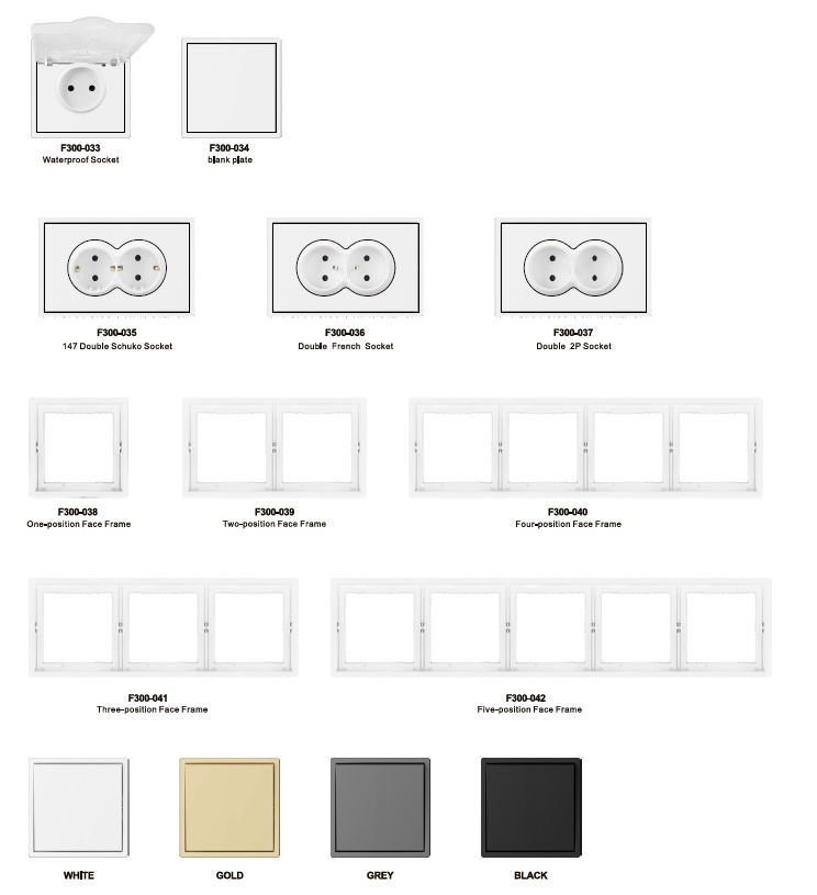 klass Brown dark golden two gang one way push wall switch simple design household sockets and switches electrical