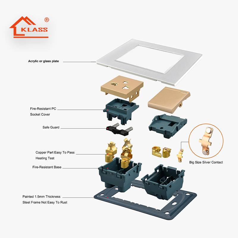 China Factory Price Home Hotel Colored electrical light switch socket modular wall switch cover PC plastic outlet plate