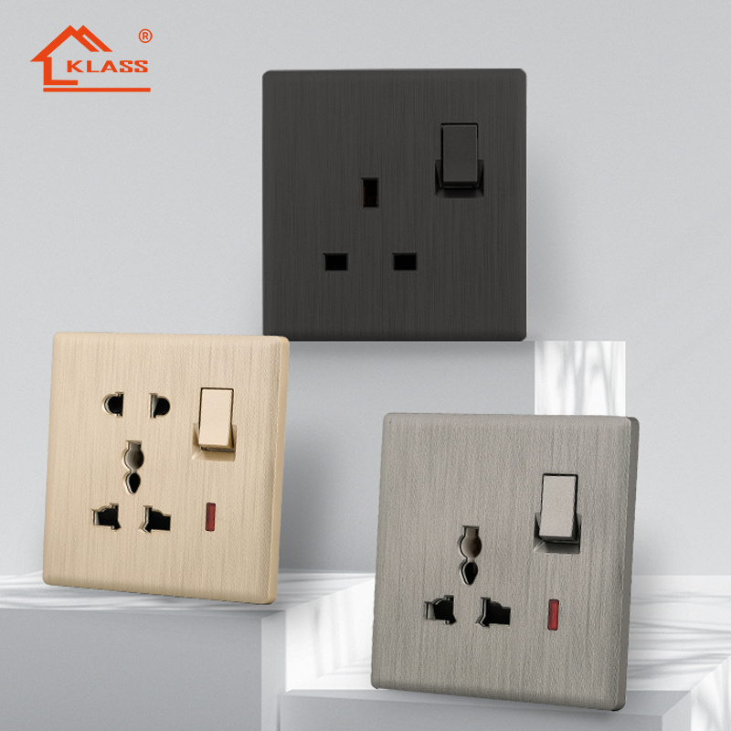 Newest Design Top Quality Extreme Thin Electrical Switch Wall Switch Socket With Noen