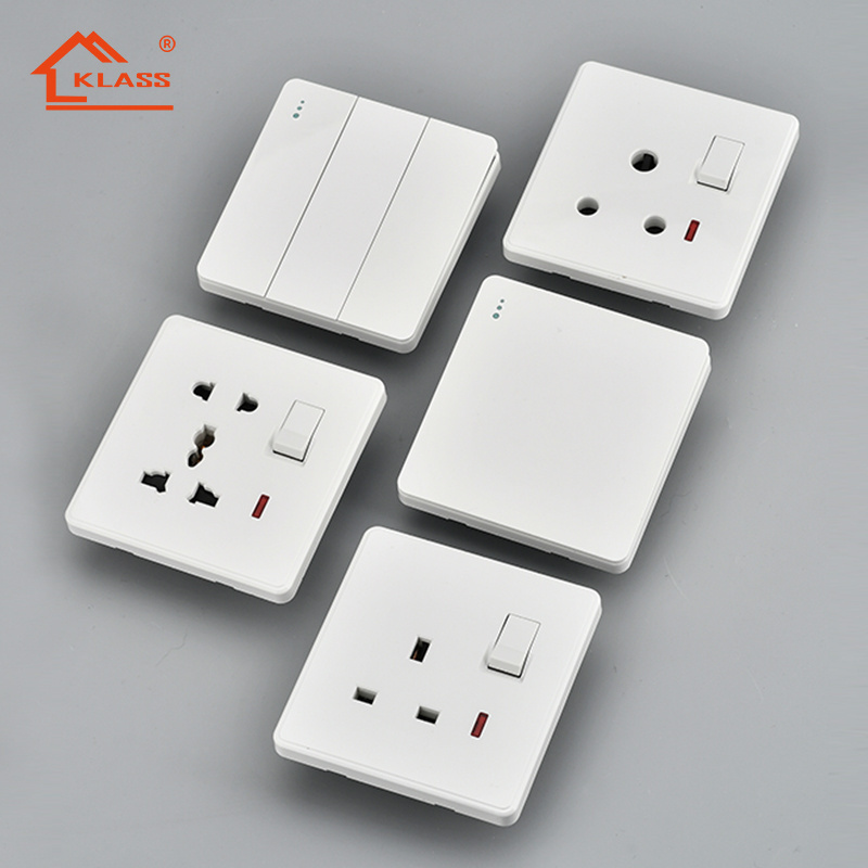 Hot selling Nordic grey 13A uk standard wall switch socket universal USB electrical socket light switch 1gang2way