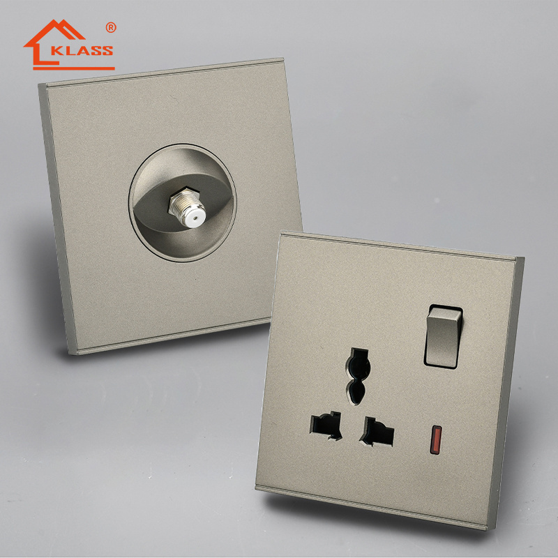 KLASS uk electrical Wall Switch Socket With Led 16A 1/2/3/4 Gang 1Way 2 Way Wall Push Light Switches With Indicator